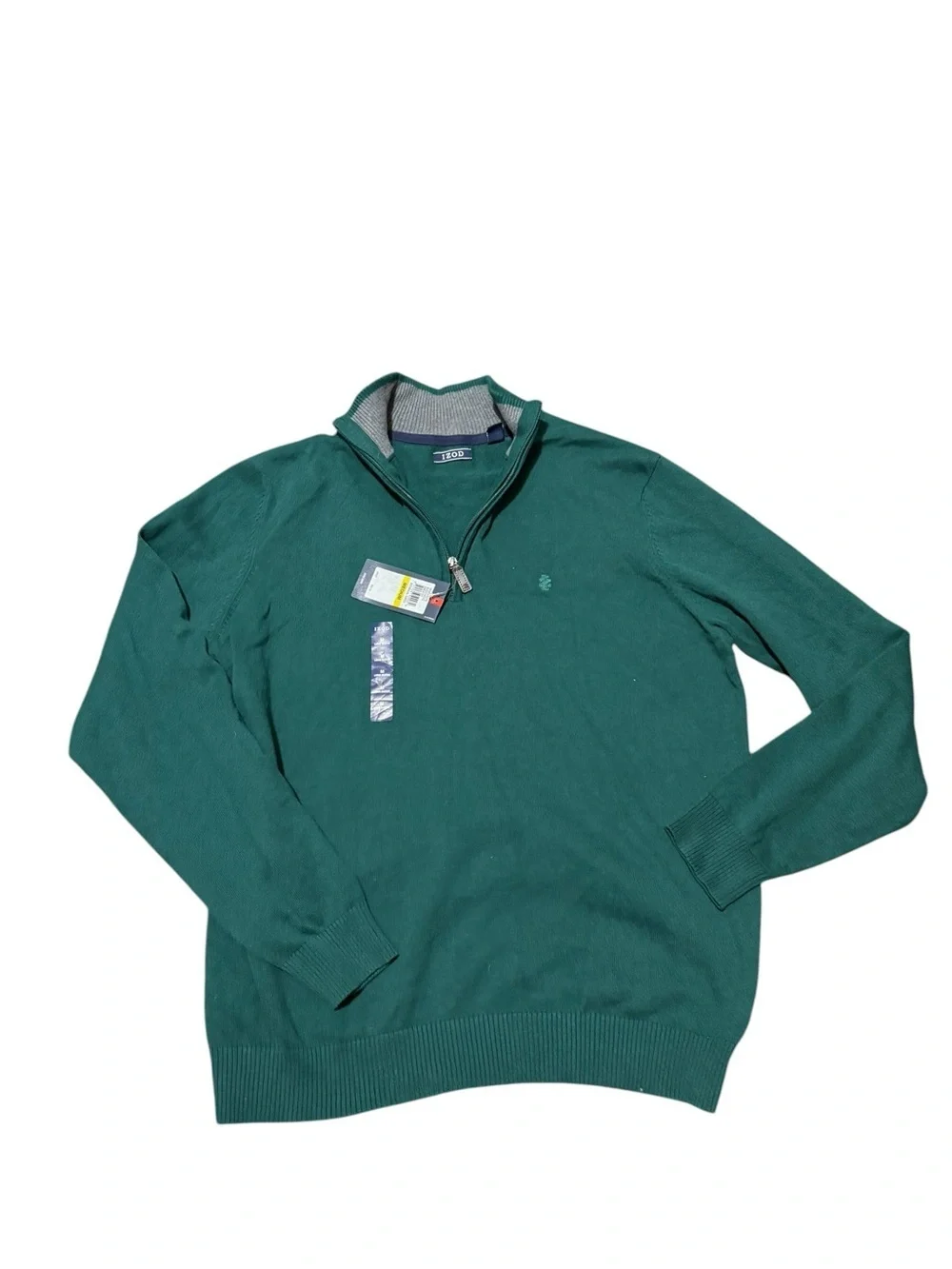 Izod Men's Dark Green Quarter Zip Sweater